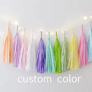 DIY paper tassel garland kit - Custom colours - wedding party decorations