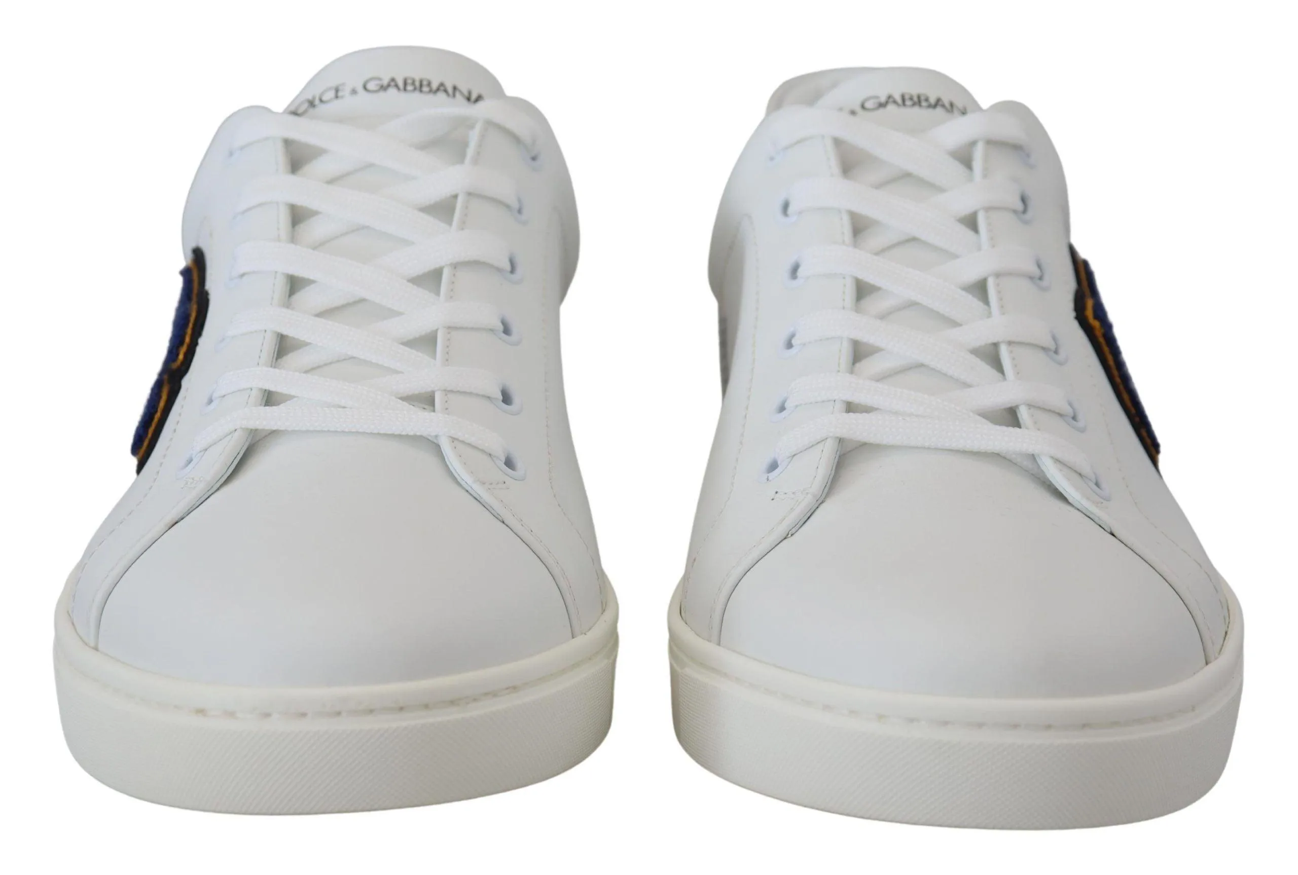 Dolce & Gabbana White Leather DG Logo Casual Sneakers Shoes