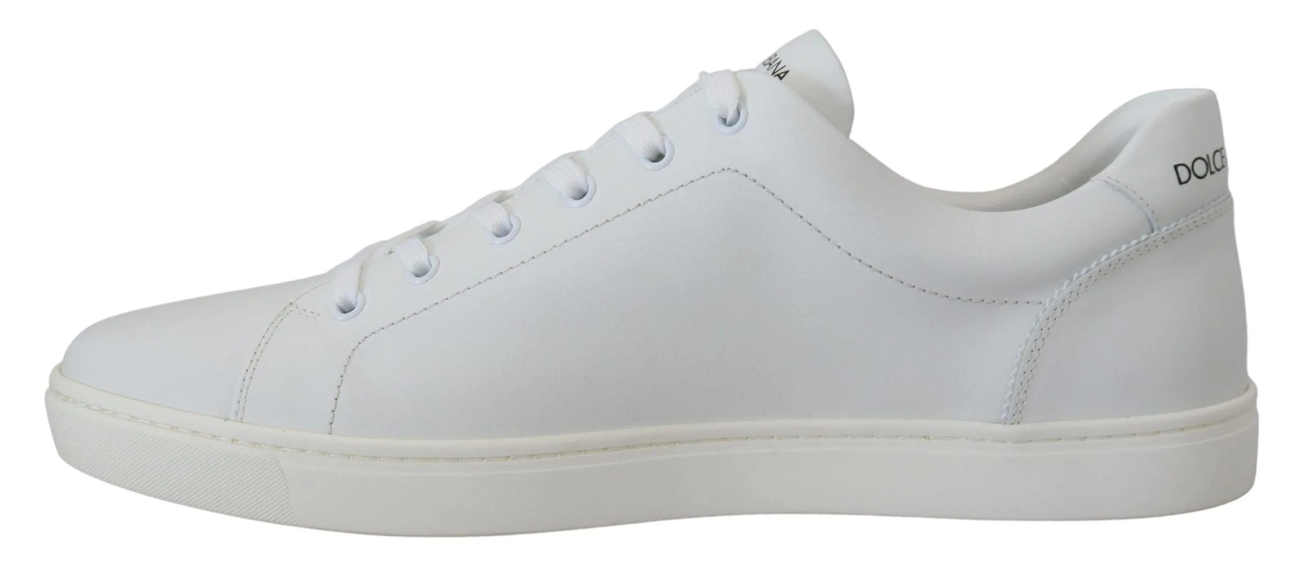 Dolce & Gabbana White Leather DG Logo Casual Sneakers Shoes