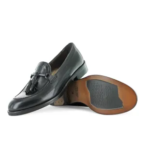 DOO7 - Black Leather Tassel Loafer