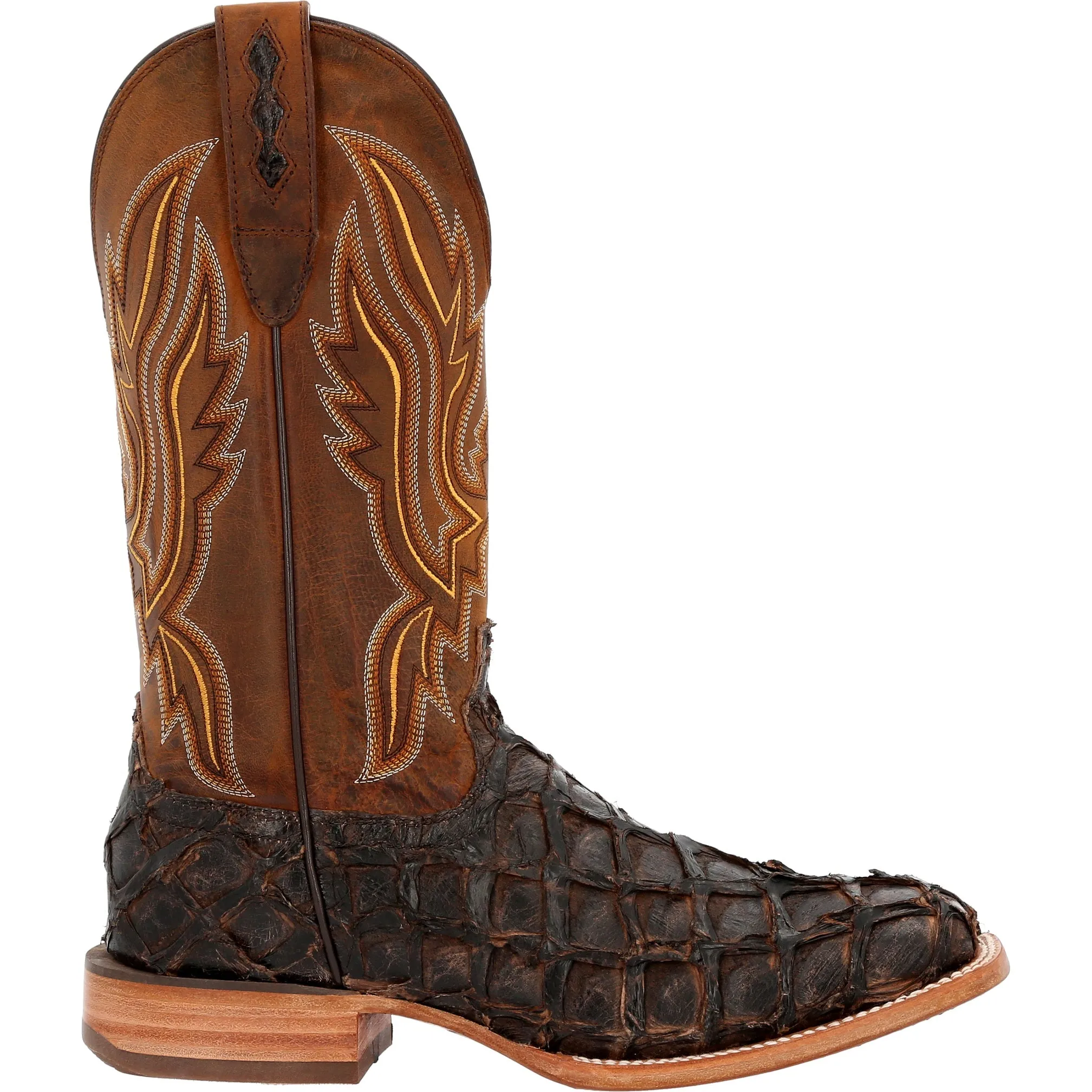 Durango Men's Exotics Dark Brown Pirarucu Square Toe Boot DDB0380