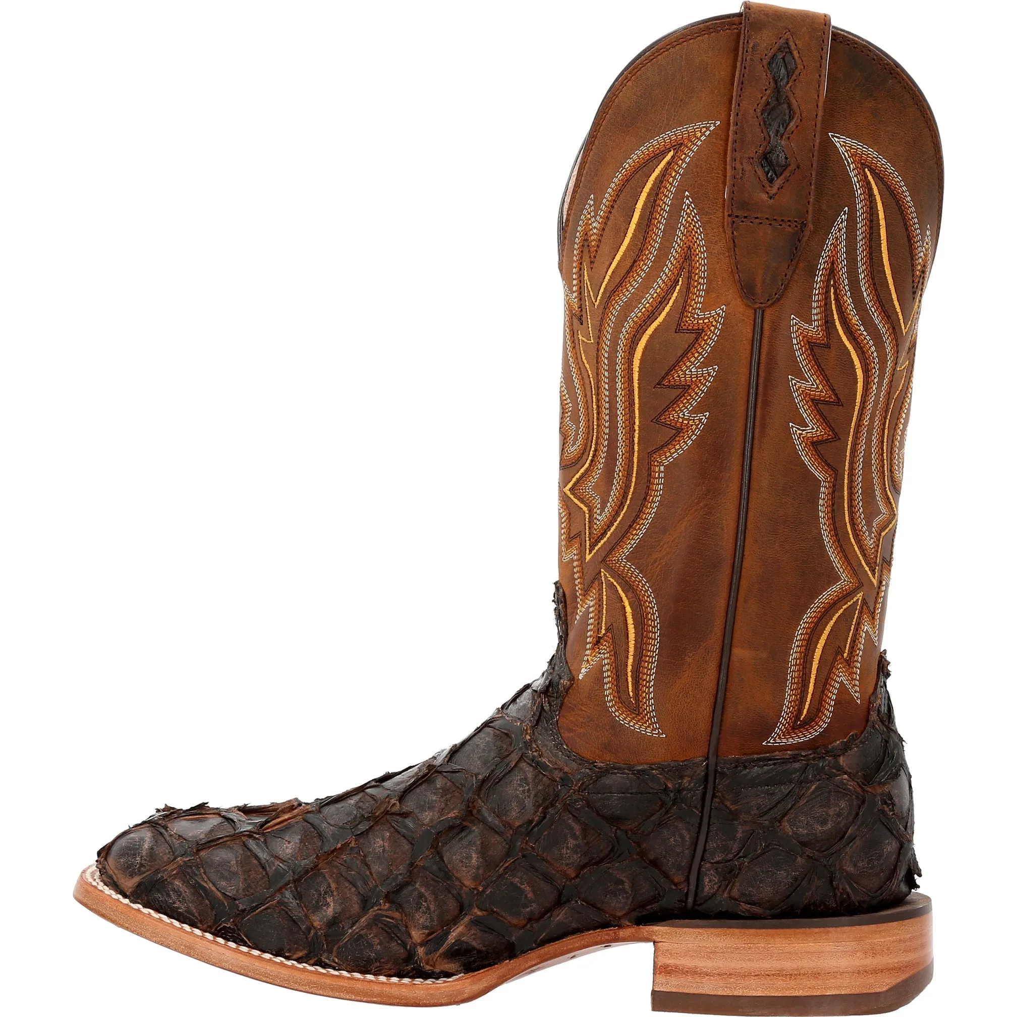 Durango Men's Exotics Dark Brown Pirarucu Square Toe Boot DDB0380