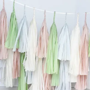 Dusty blush and green tassel garland - various lengths