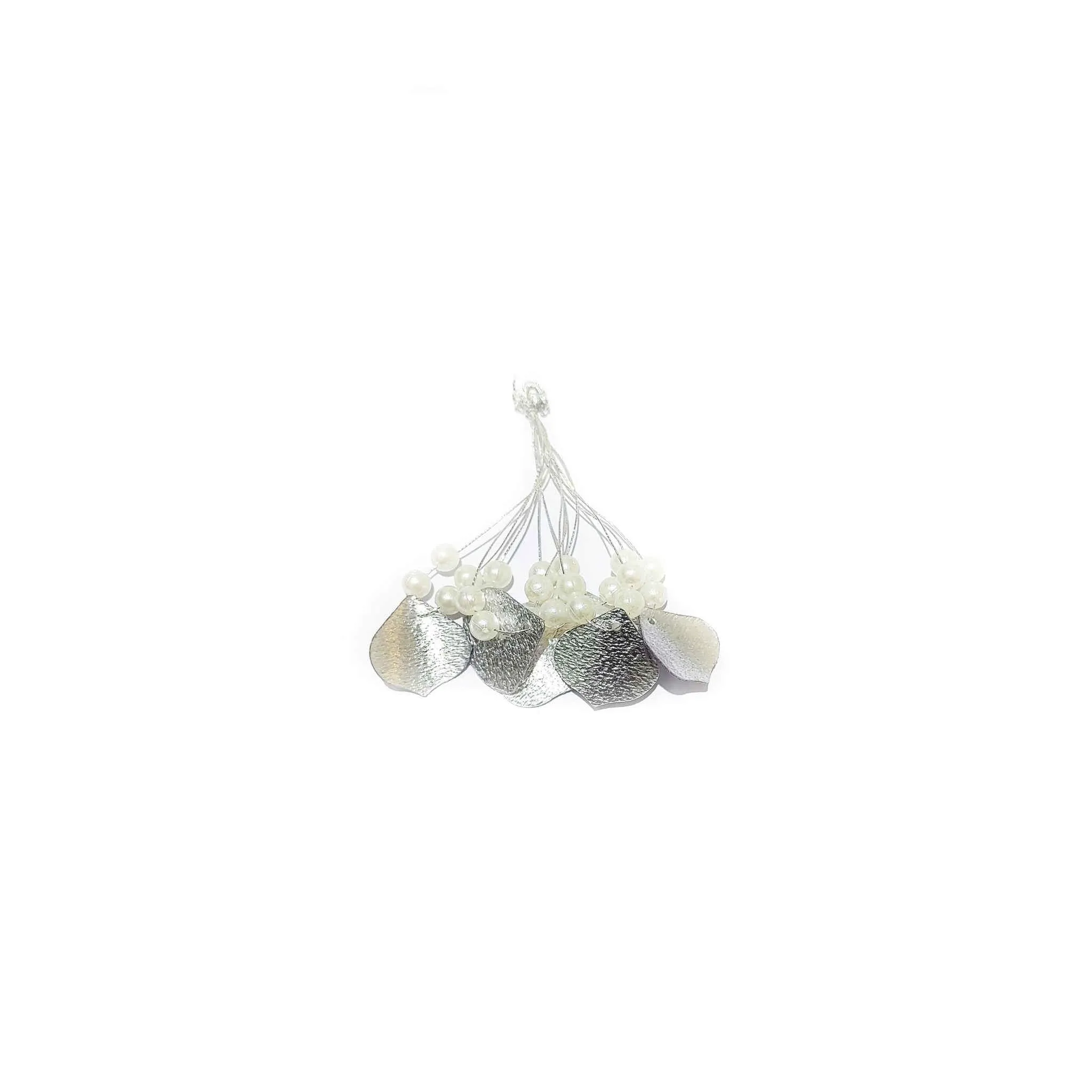 Elegant Silver Tassels with Pearls - Perfect for DIY Crafts & Decor - 11876