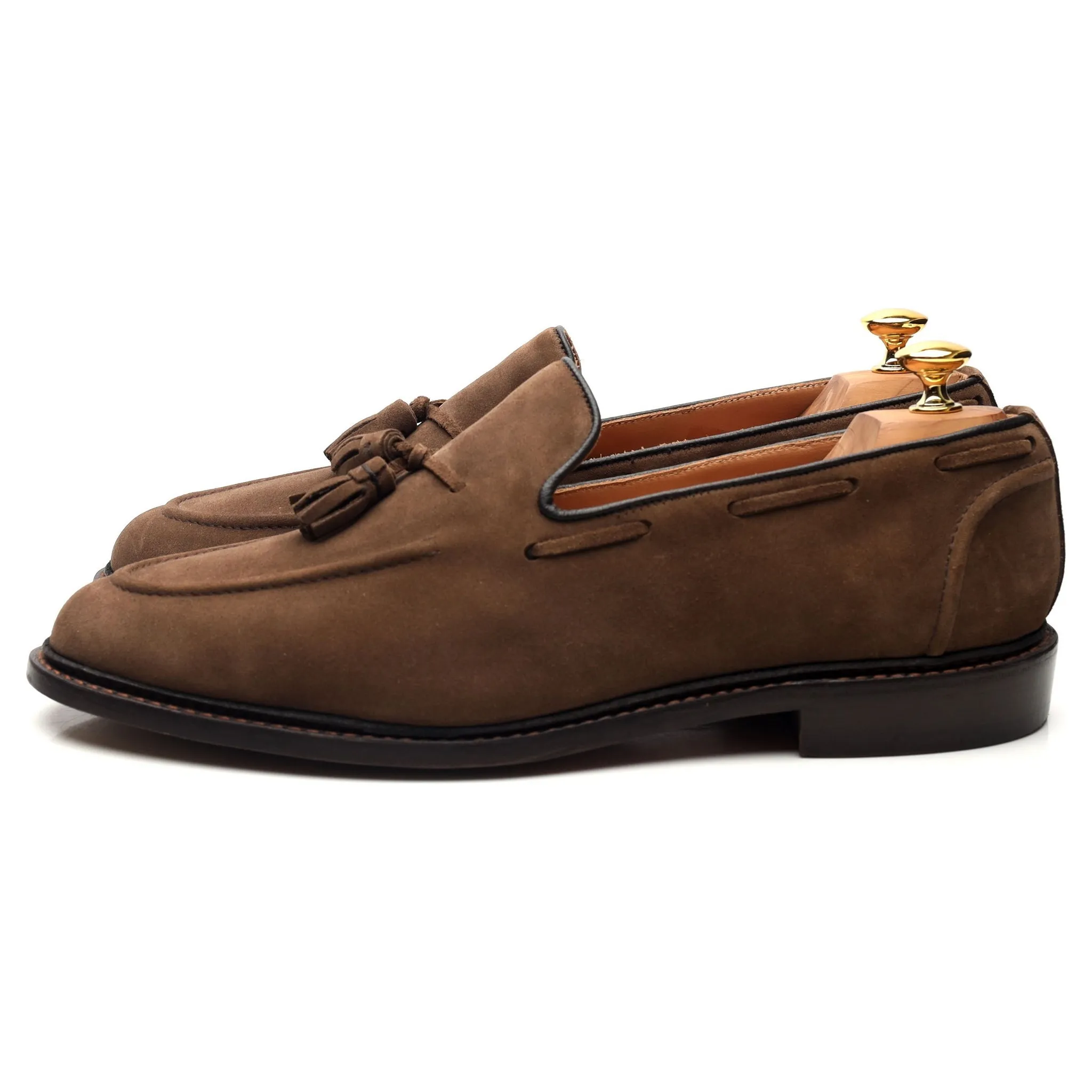 'Elton' Brown Suede Tassel Loafers UK 11