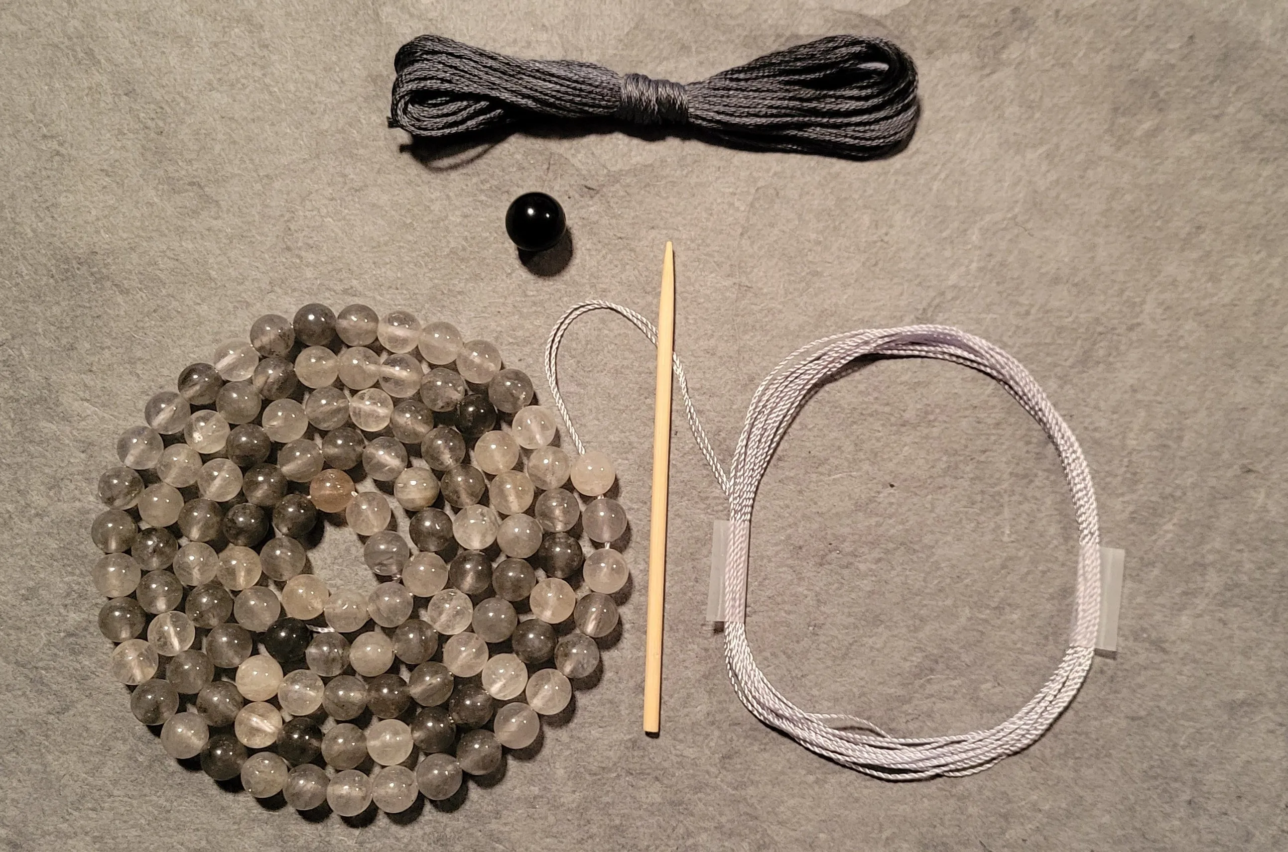 Energy Cleansing Mala Kit - Gray Cloud Quartz