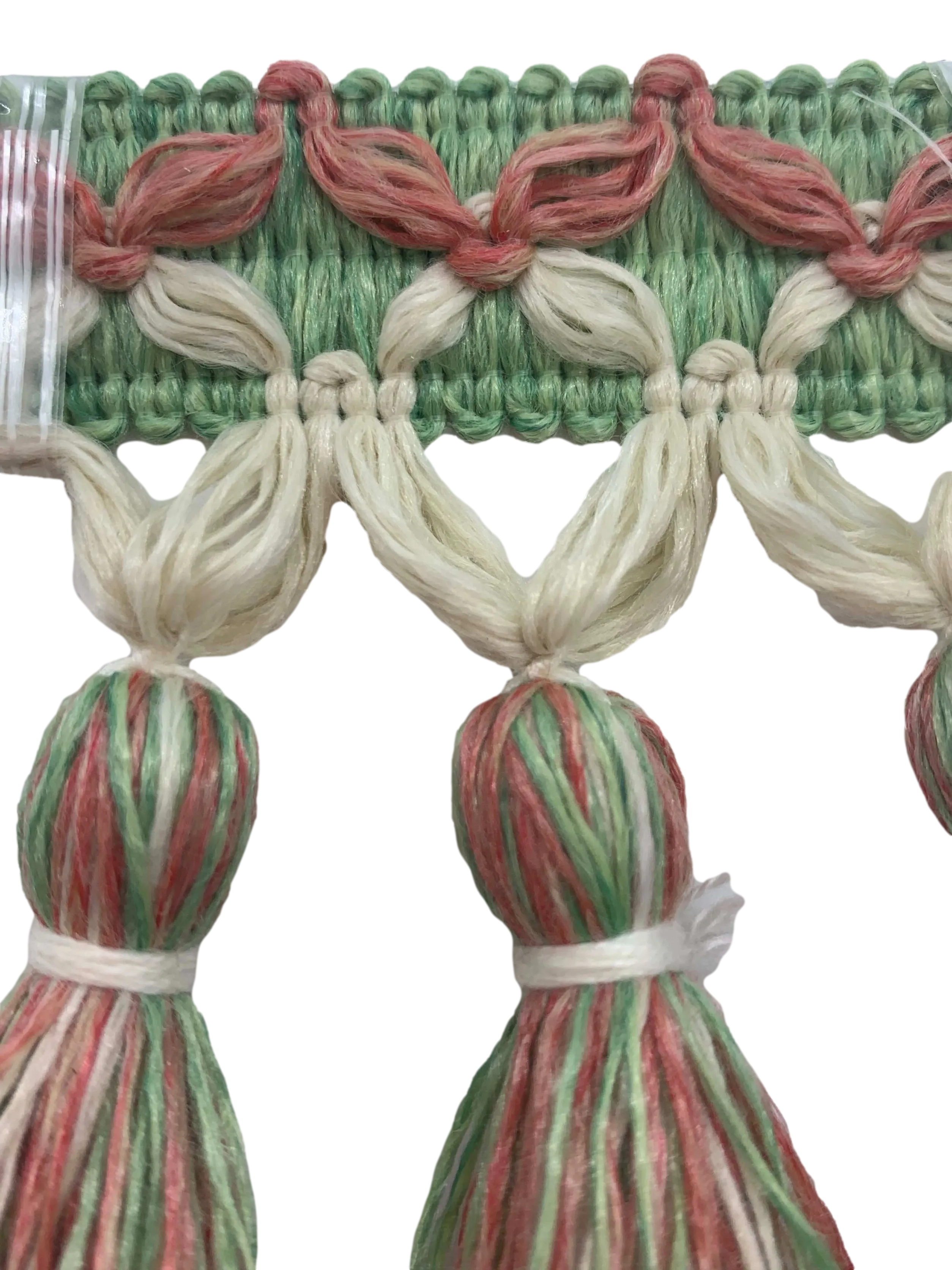 Evening in Byzantium 3.5″ Tassel Trim Sample Meadow Green