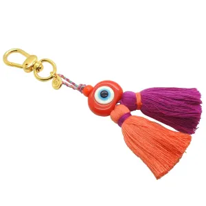 Evil Eye Amulet Charm Tassel Duo Bag Charm