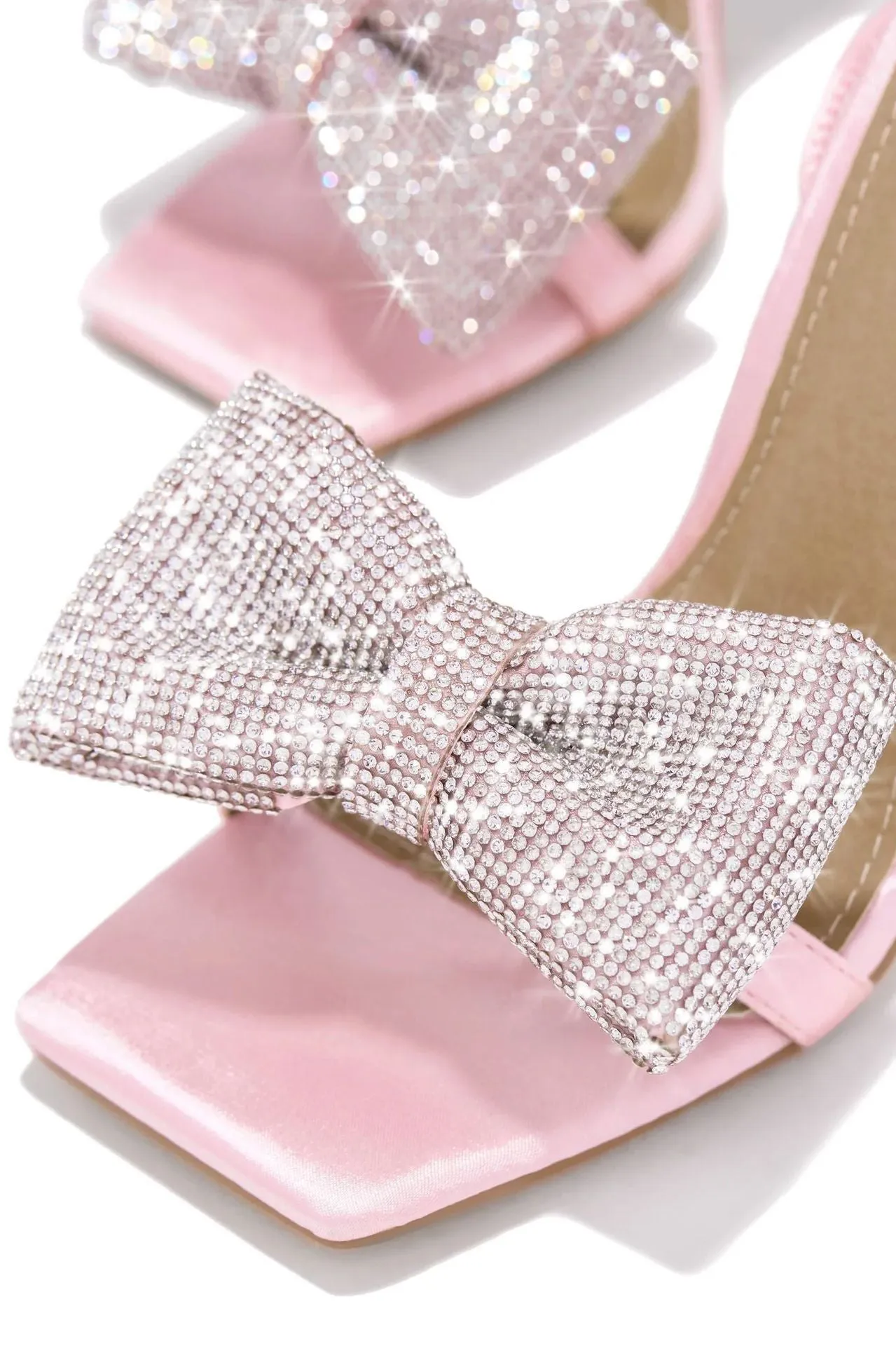 Fashion Rhinestone Bow Cross Strap Outdoor High Heel Sandals