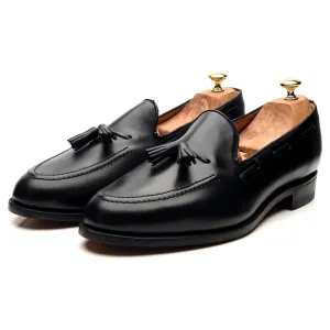 'Finchley' Black Leather Tassel Loafers UK 12 F