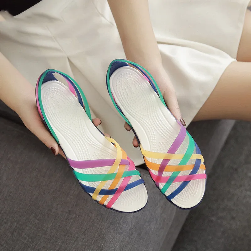 Flat jelly sandals