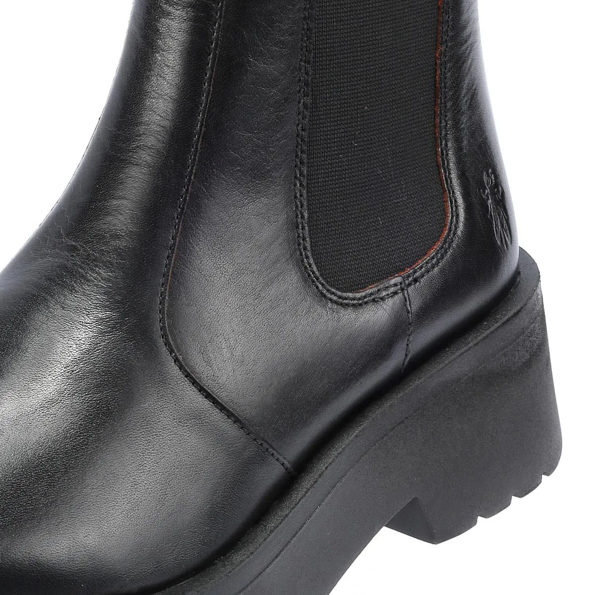 Fly London Medi Java Leather Women's Black/Red Boots