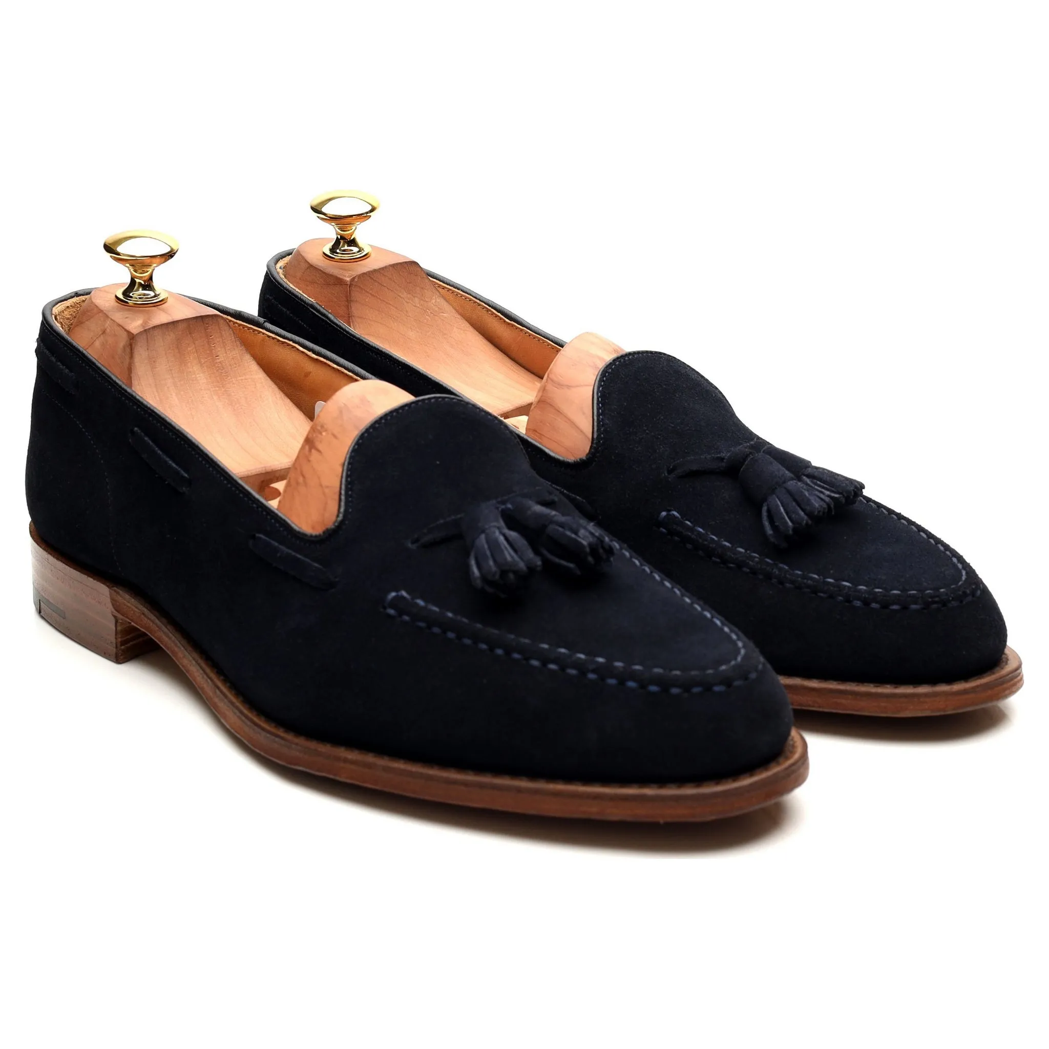 'Fosbury' Navy Blue Suede Tassel Loafers UK 10 F