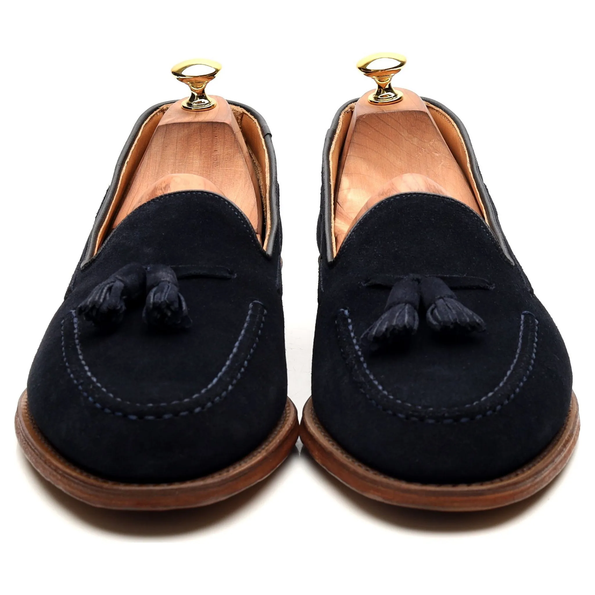 'Fosbury' Navy Blue Suede Tassel Loafers UK 10 F