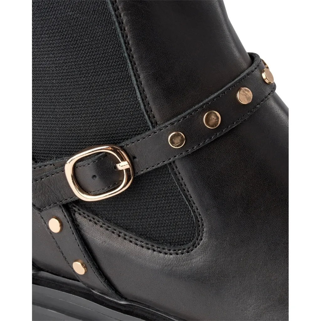 Franka Cage Leather Boot - BLACK