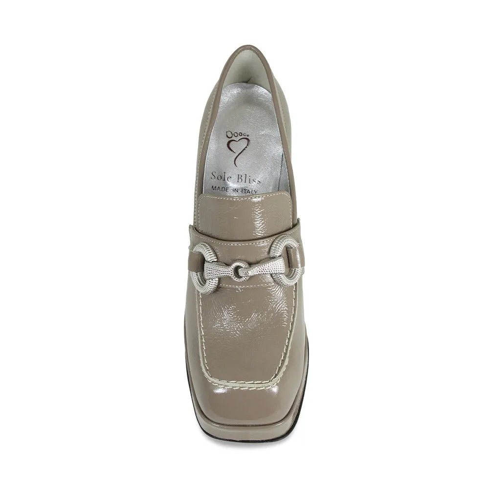 Genevieve: Taupe Patent Leather