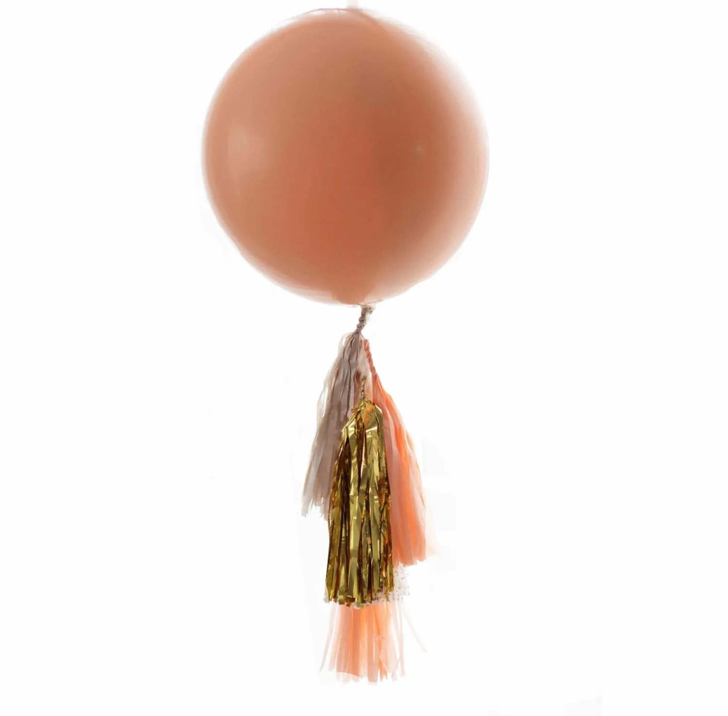 Giant peach balloon with gold, tan, peach tassel tail Peach birthday decorations, wedding, baby shower, bridal shower, sweet sixteen decor