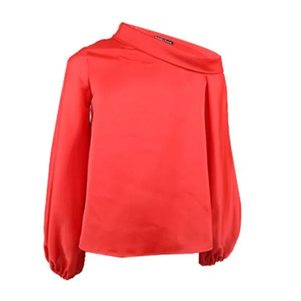 GIRLS ASYMMETRICAL BLOUSE - CORAL