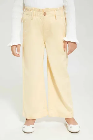 Girls Yellow Wide Leg Jeans