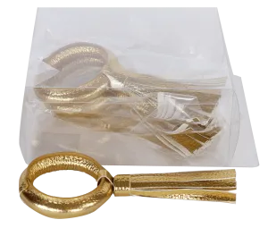 Gold Tassel Napkin Ring set of 4/pvc box,