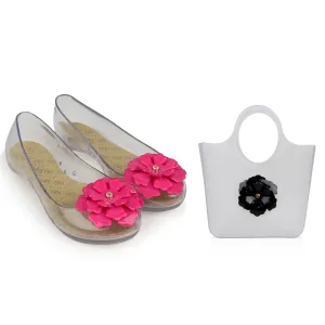 Guess Jelly Shoes With Flower & Bag