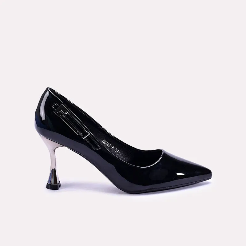 Haddon Pointed Heel Black Court Shoes 0431364