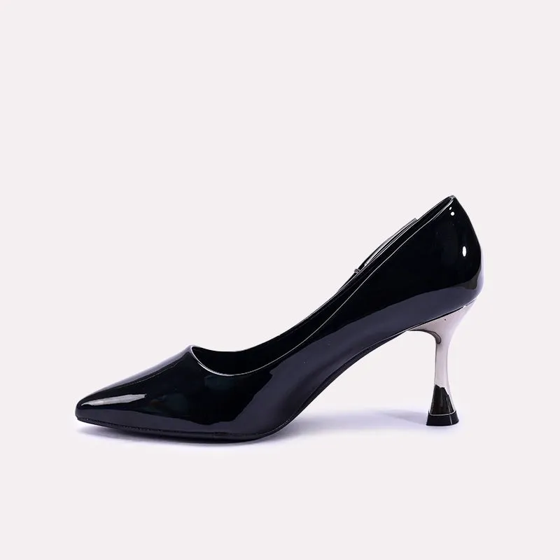 Haddon Pointed Heel Black Court Shoes 0431364