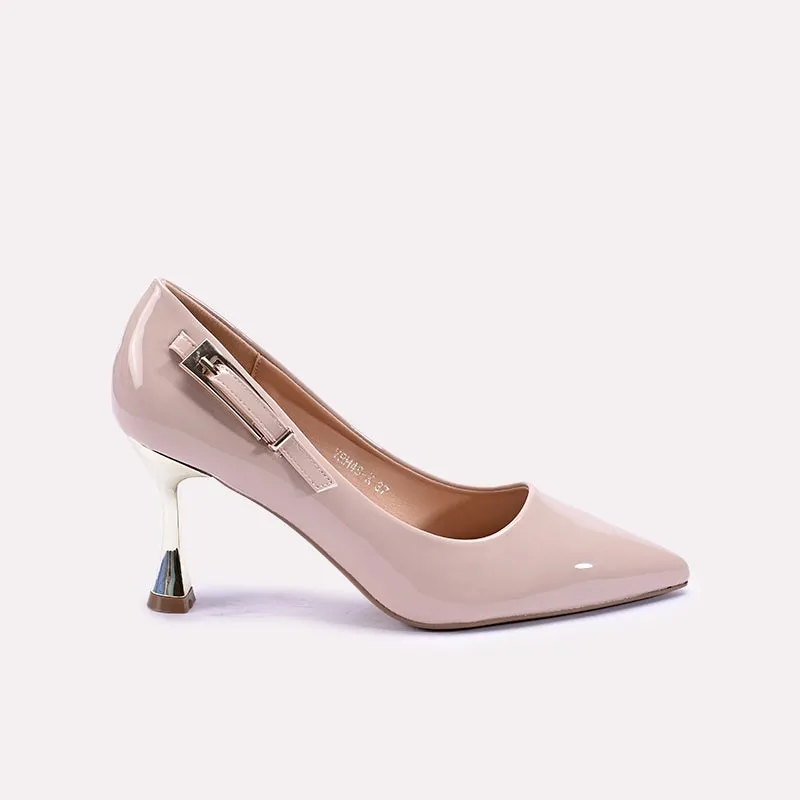 Haddon Pointed Heel Fawn Court Shoes 0431364