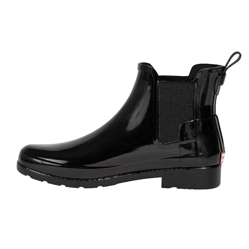 Hunter Women's Refined Chelsea Gloss Boot in Black