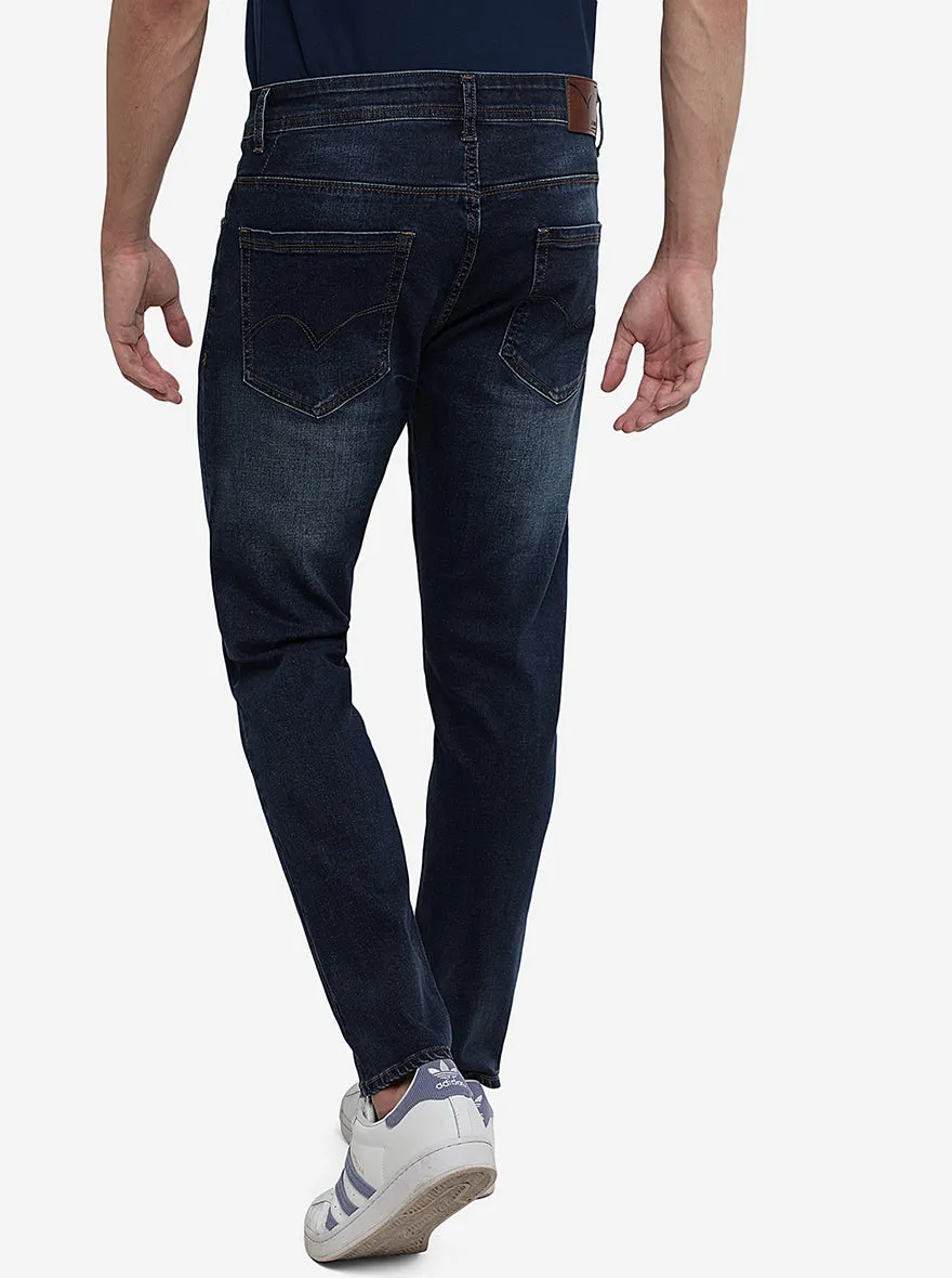 Ink Blue Washed Rider Fit Jeans | JadeBlue