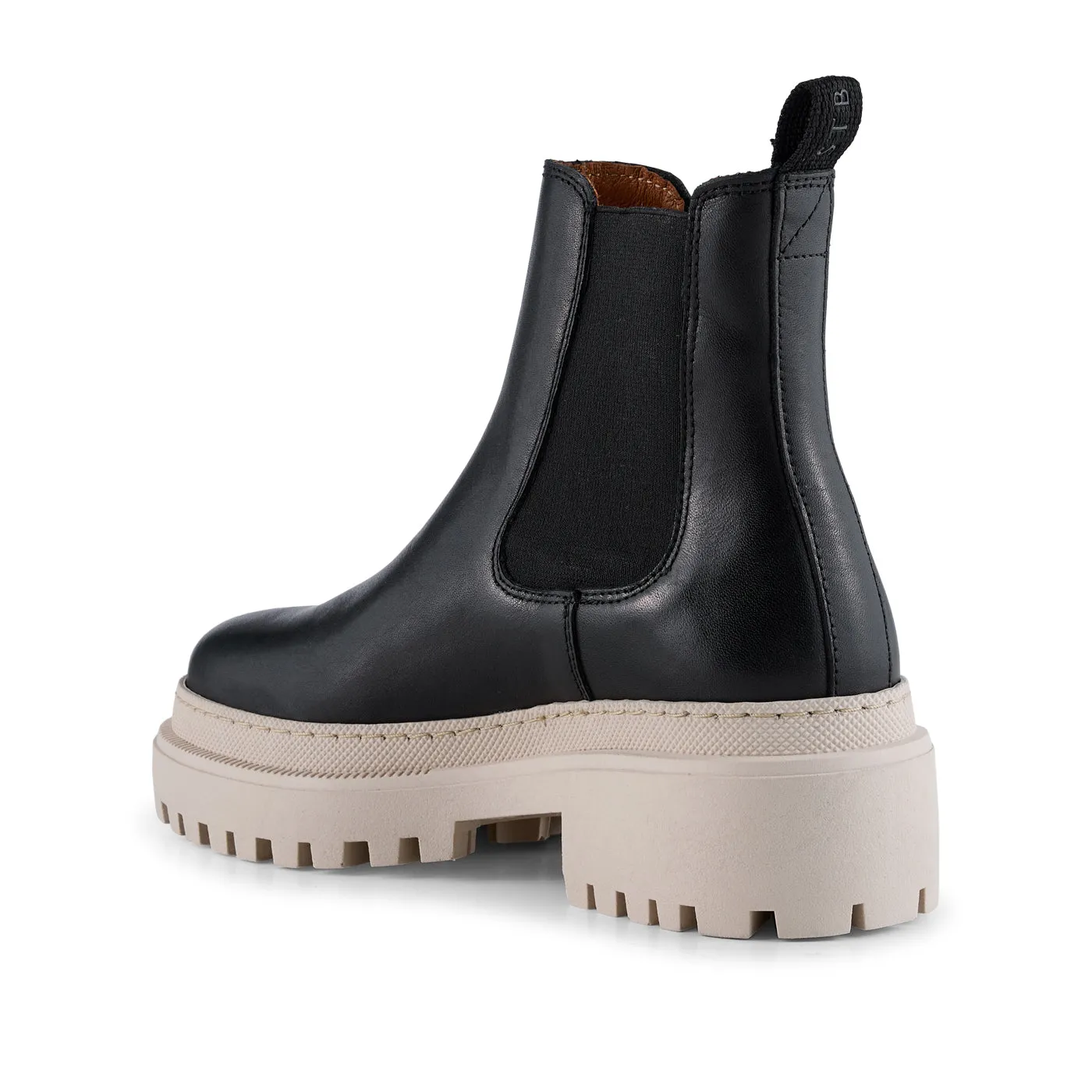 Iona chelsea boot leather - Black/Beige