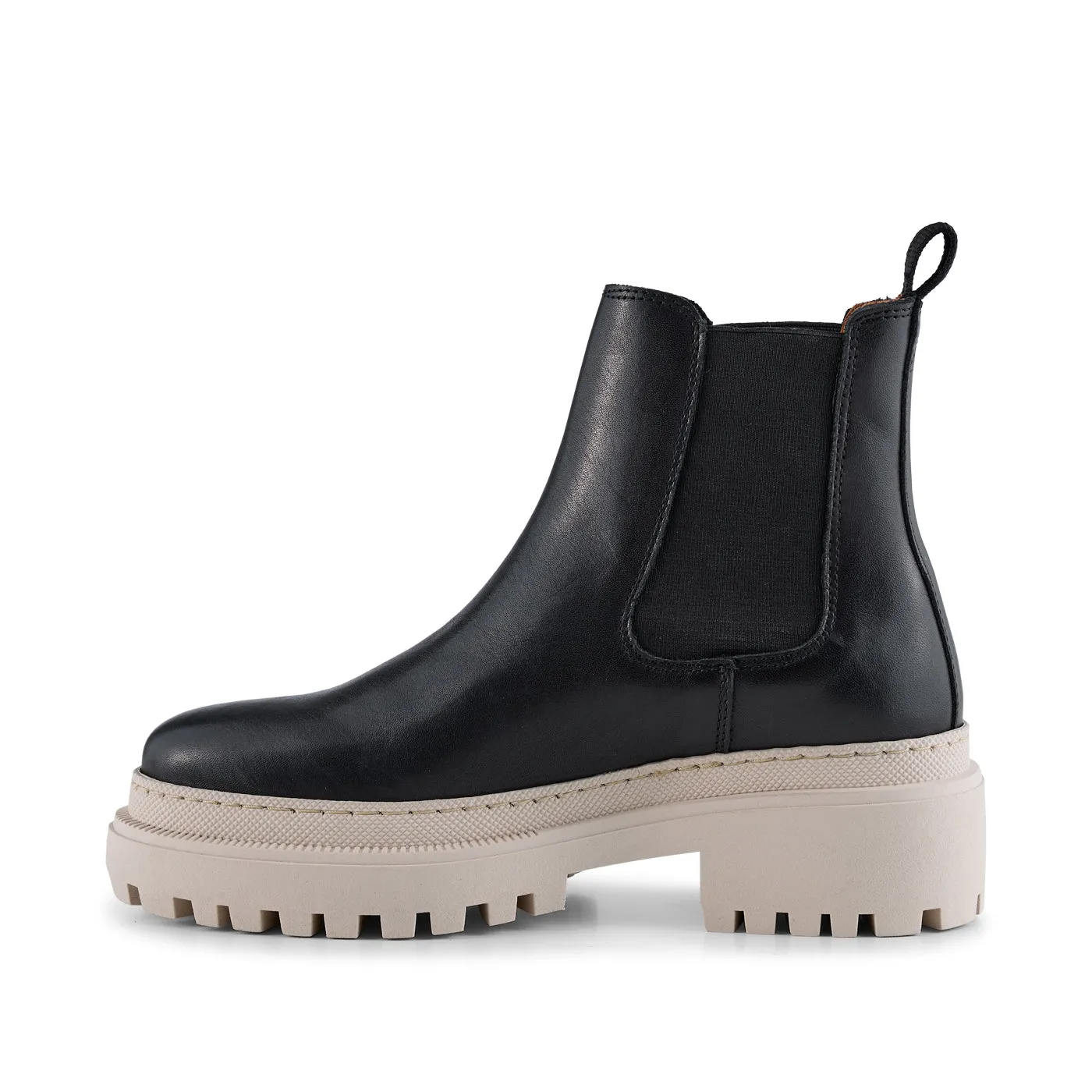 Iona chelsea boot leather - Black/Beige