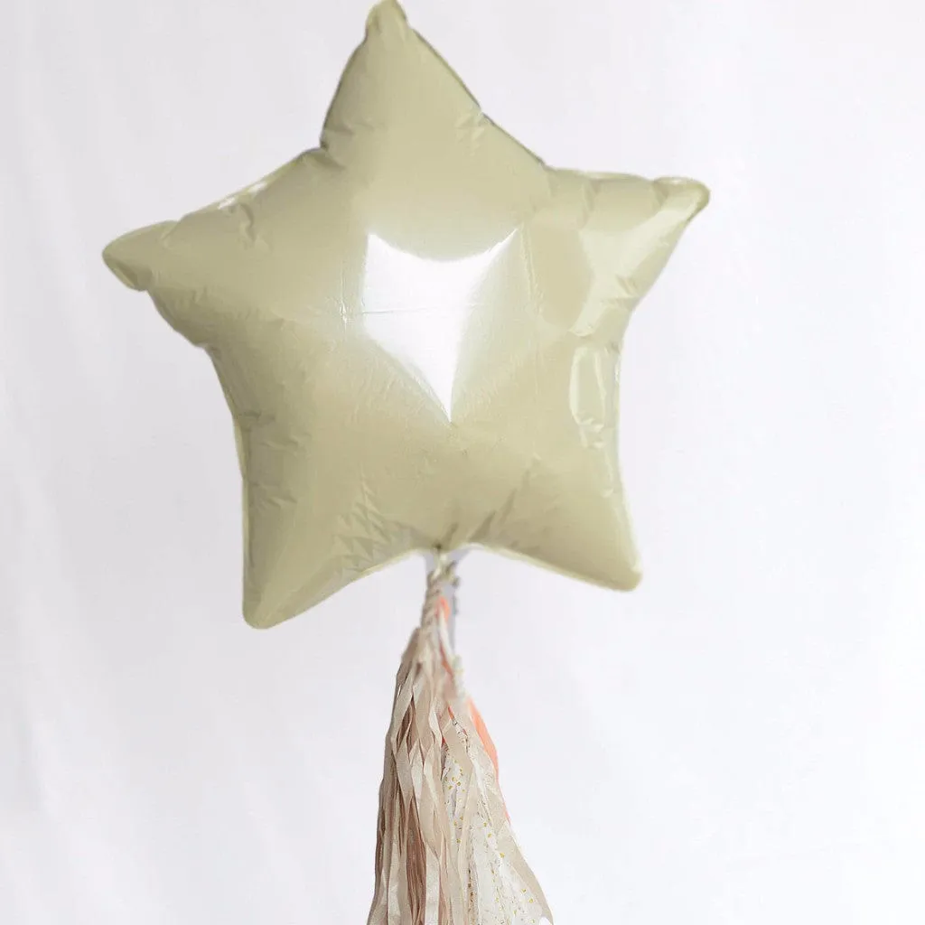 Ivory Star Foil Balloon 20" with tail or no tail