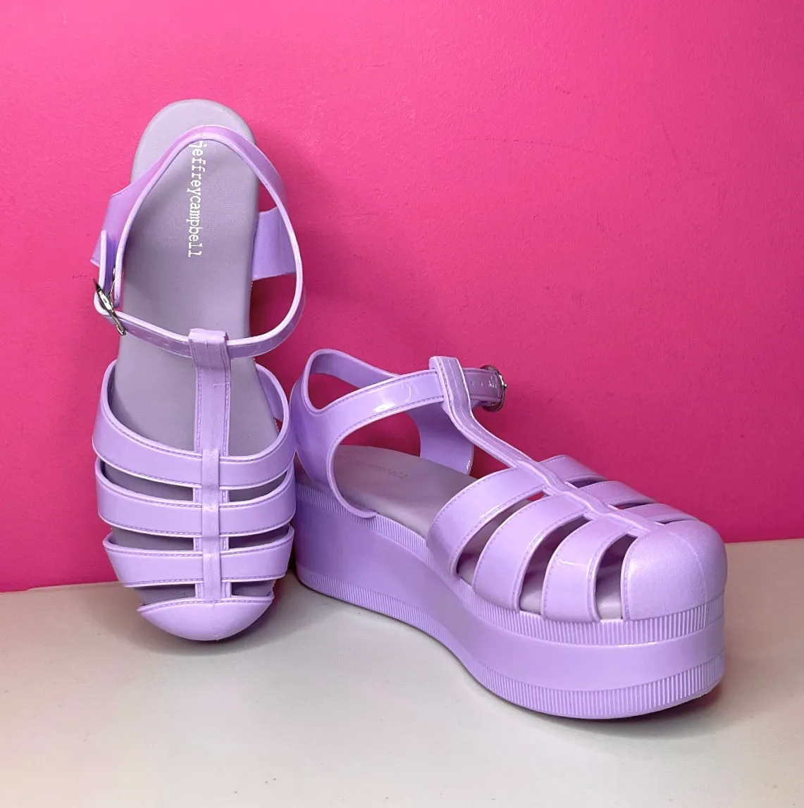 JEFFREY CAMPBELL CANDIED JELLY SANDALS - 9