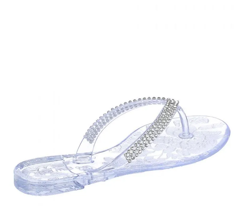 JELLY TRANSLUCENT THONG SLIDES SANDALS