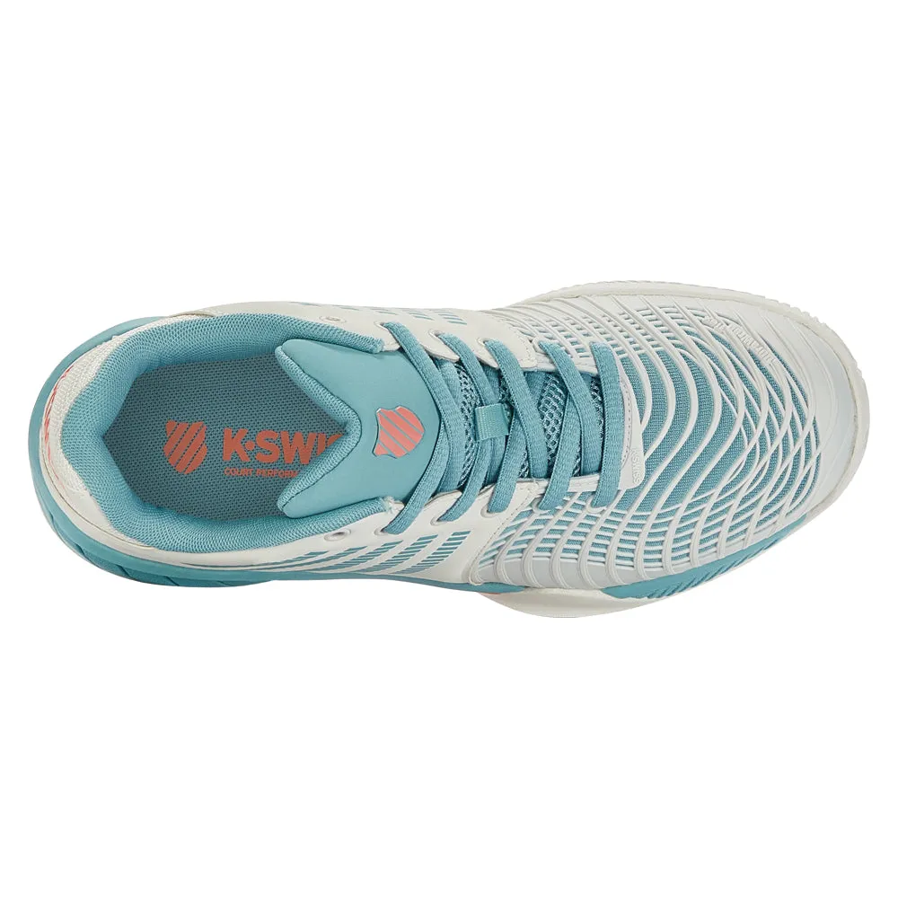 K-Swiss Express Light 3 HB Tennis Shoes (Ladies) - Blanc/Nile Blue/Desert Flower