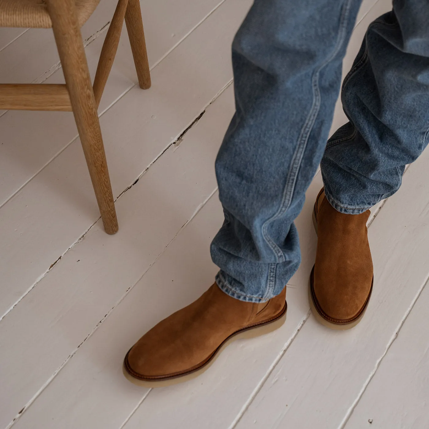 Kip chelsea boot suede - TAN