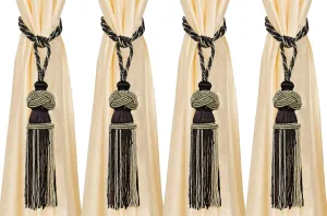 Kuber Industries Polyester 4 Pieces Curtain Tie Back Tassel Set (Brown) -CTKTC12777 (CTKTC012777)