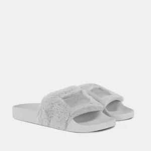 Label Fur Slides Grey