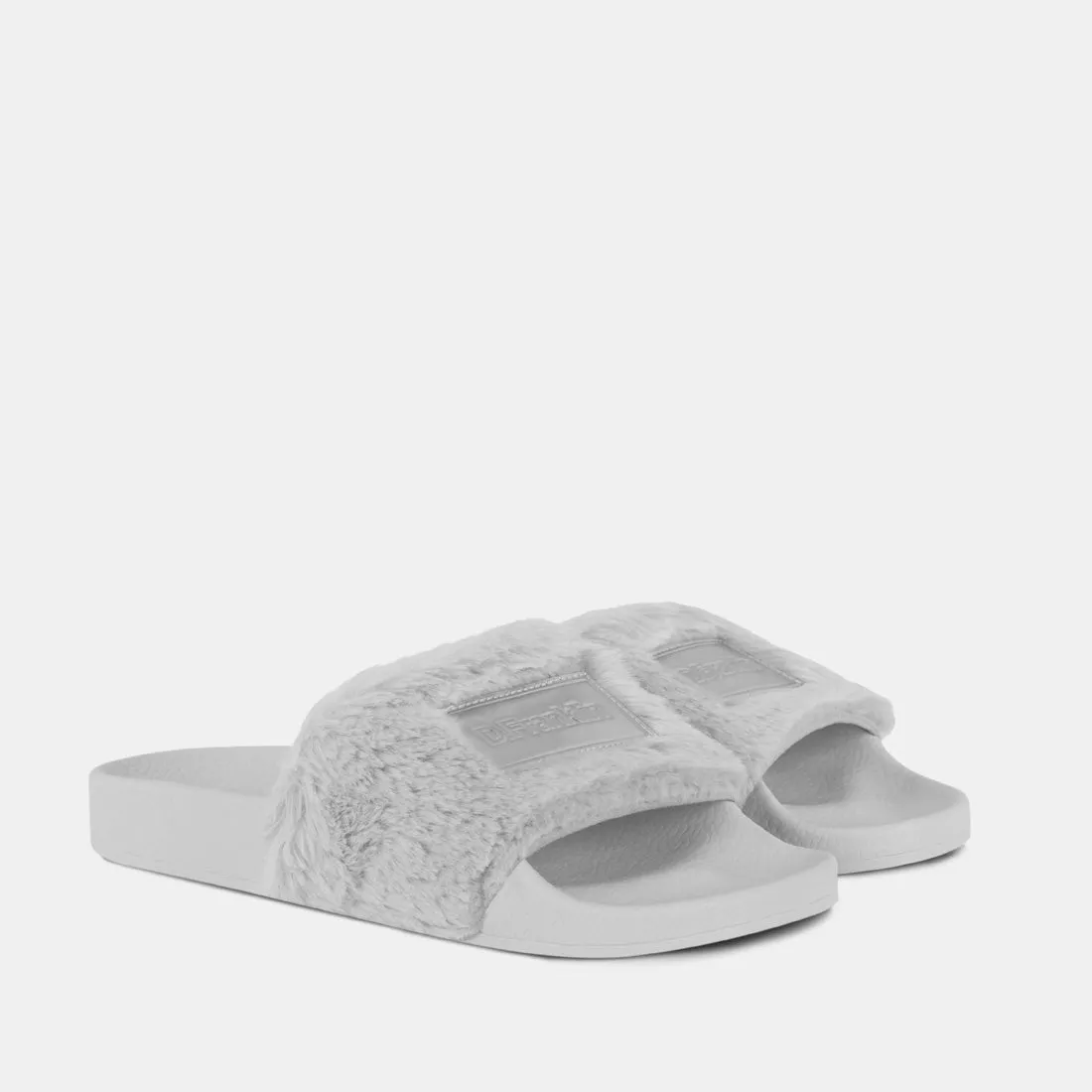 Label Fur Slides Grey