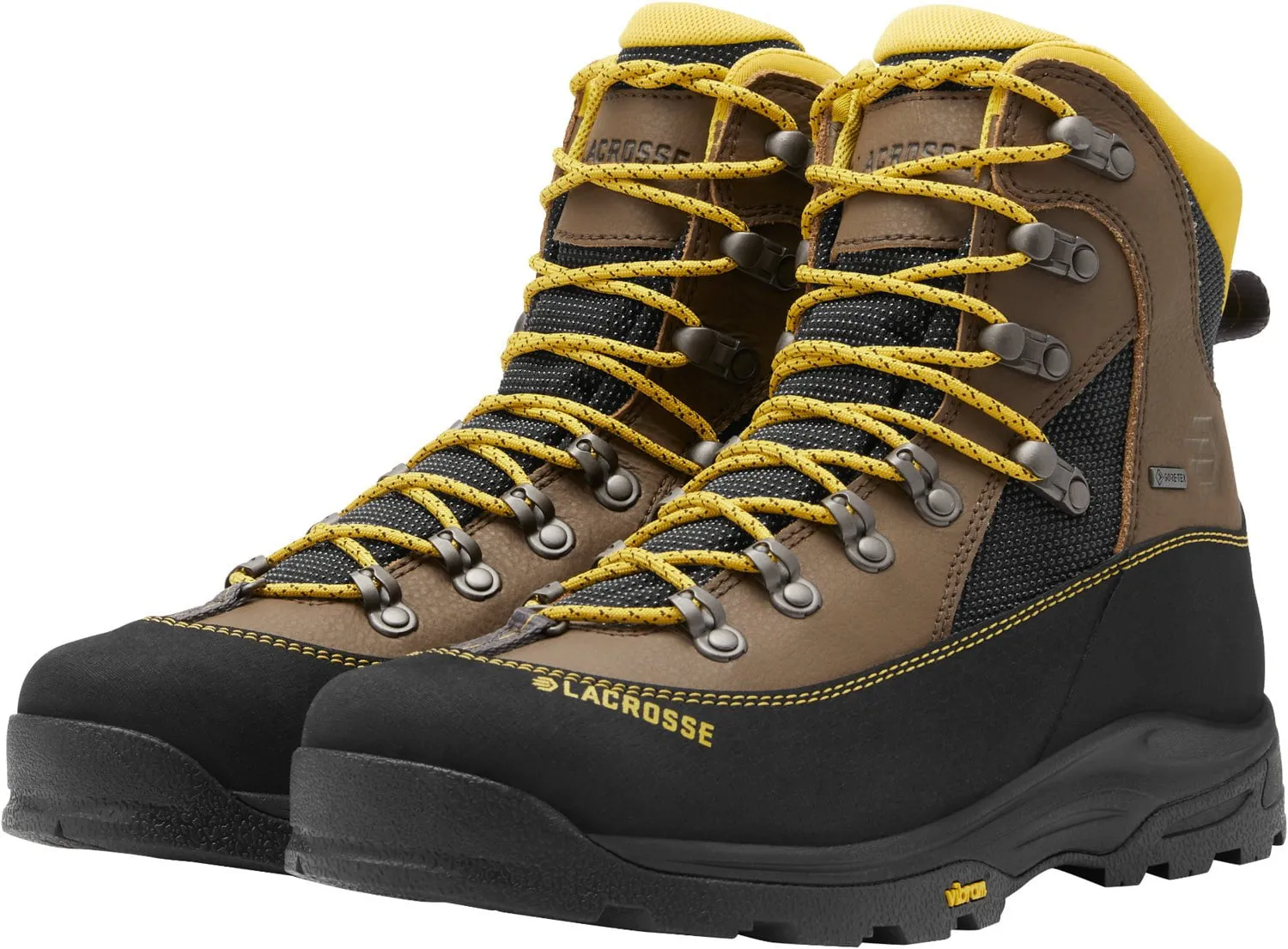 LaCrosse Mens Ursa MS 7in GTX Brown/Gold Leather Hunting Boots