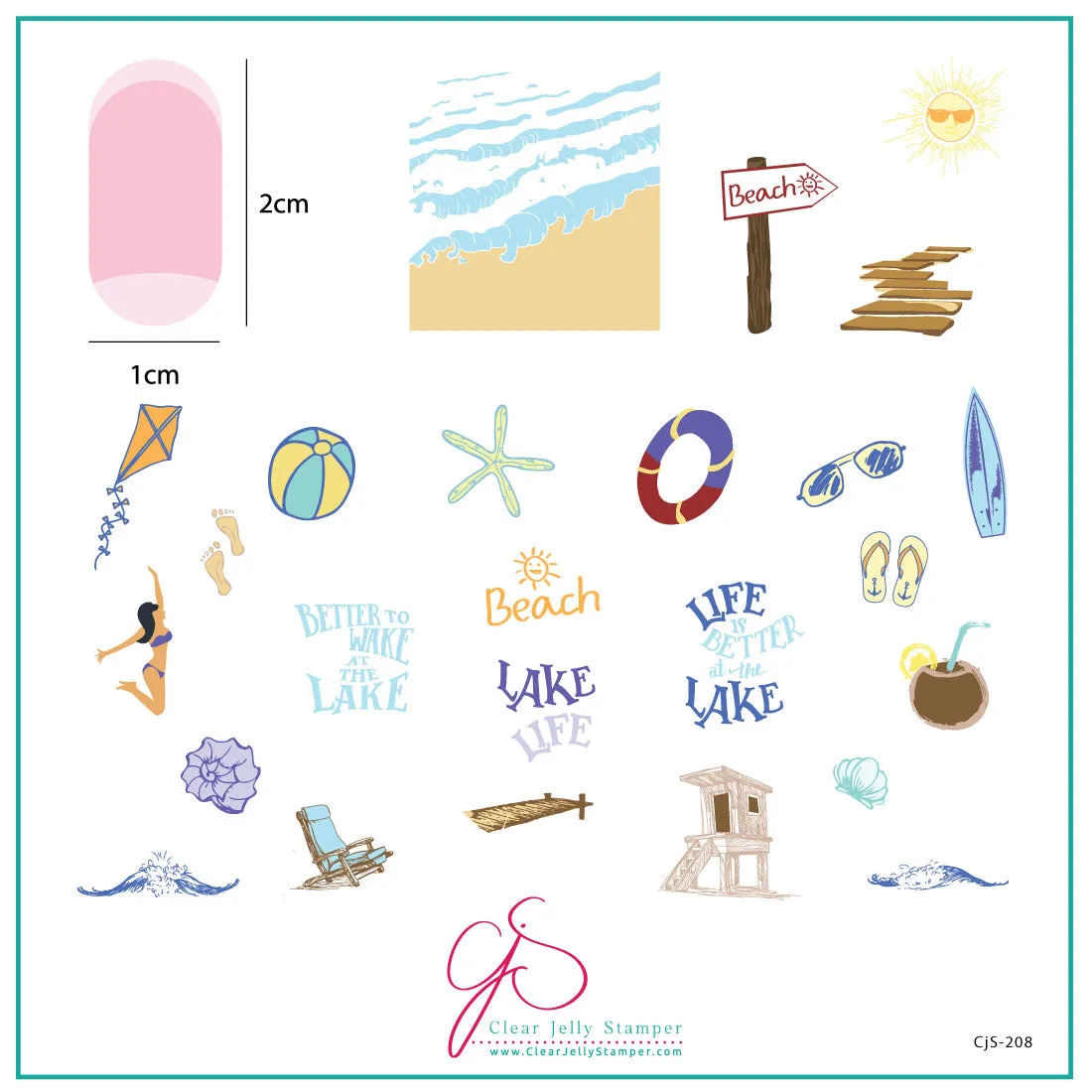 Lake Life (CjS-208) Steel Layered Nail Art Stamping Plate