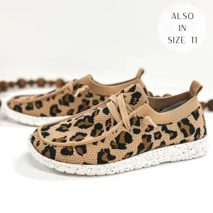 Last Chance Size 8 & 8.5 | Very G | Have To Run Knit Stretch Slip On Loafers with Laces in Leopard Print