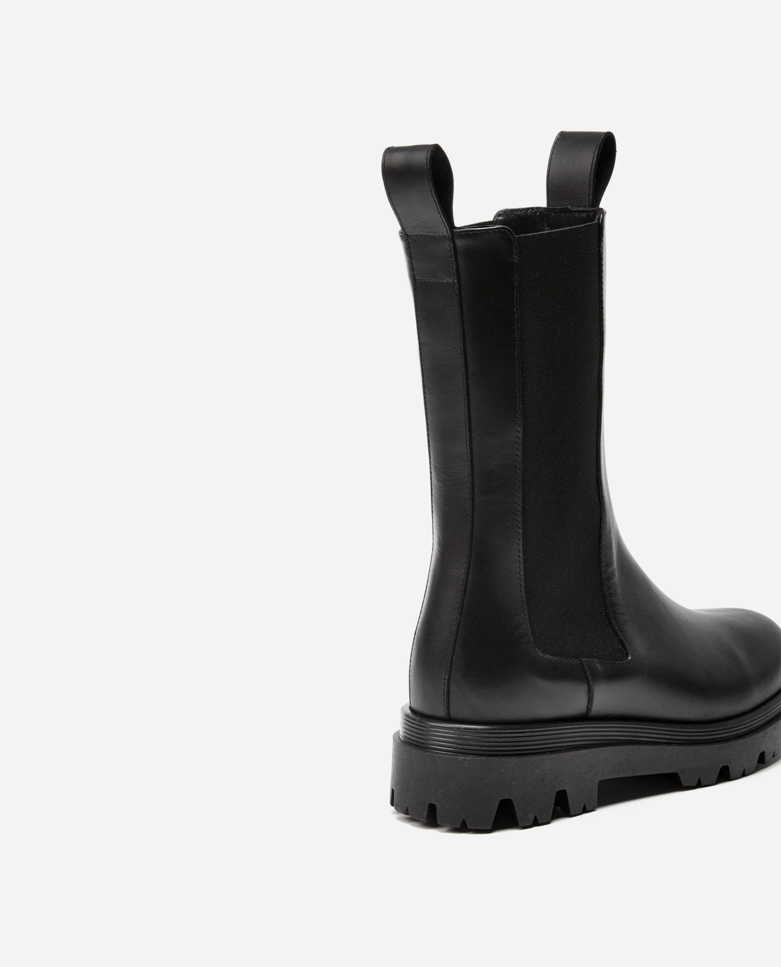 Lia Black Leather Chelsea Boots