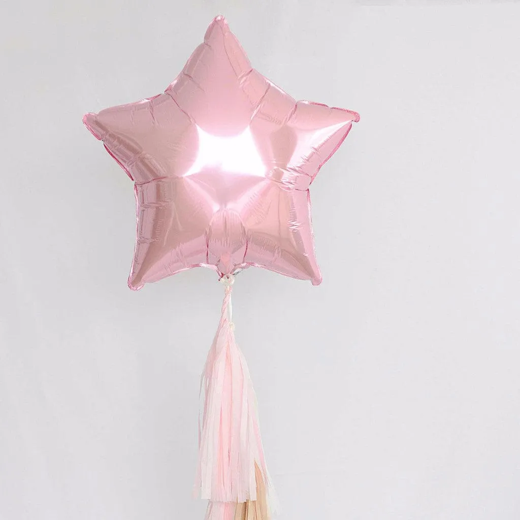 Light pink Star Foil Balloon 18" with tail or no tail