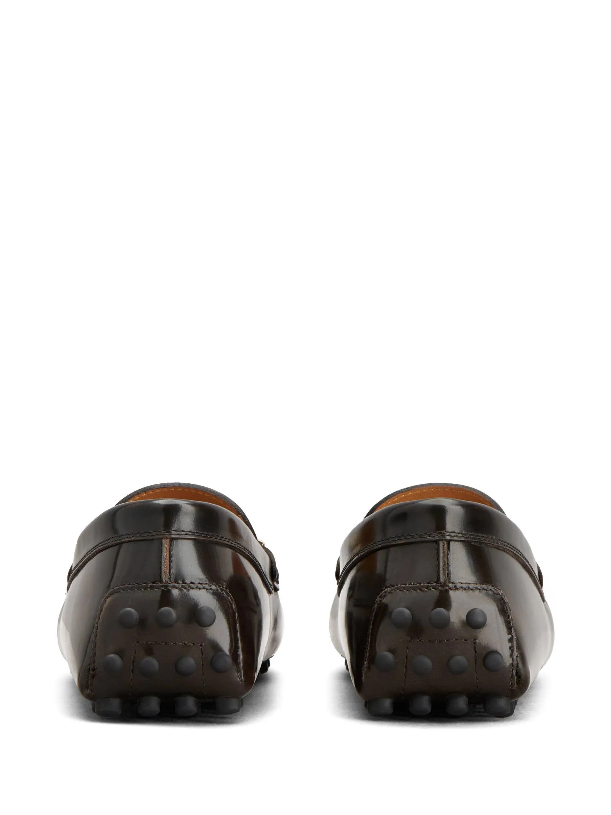 logo-plaque leather loafers