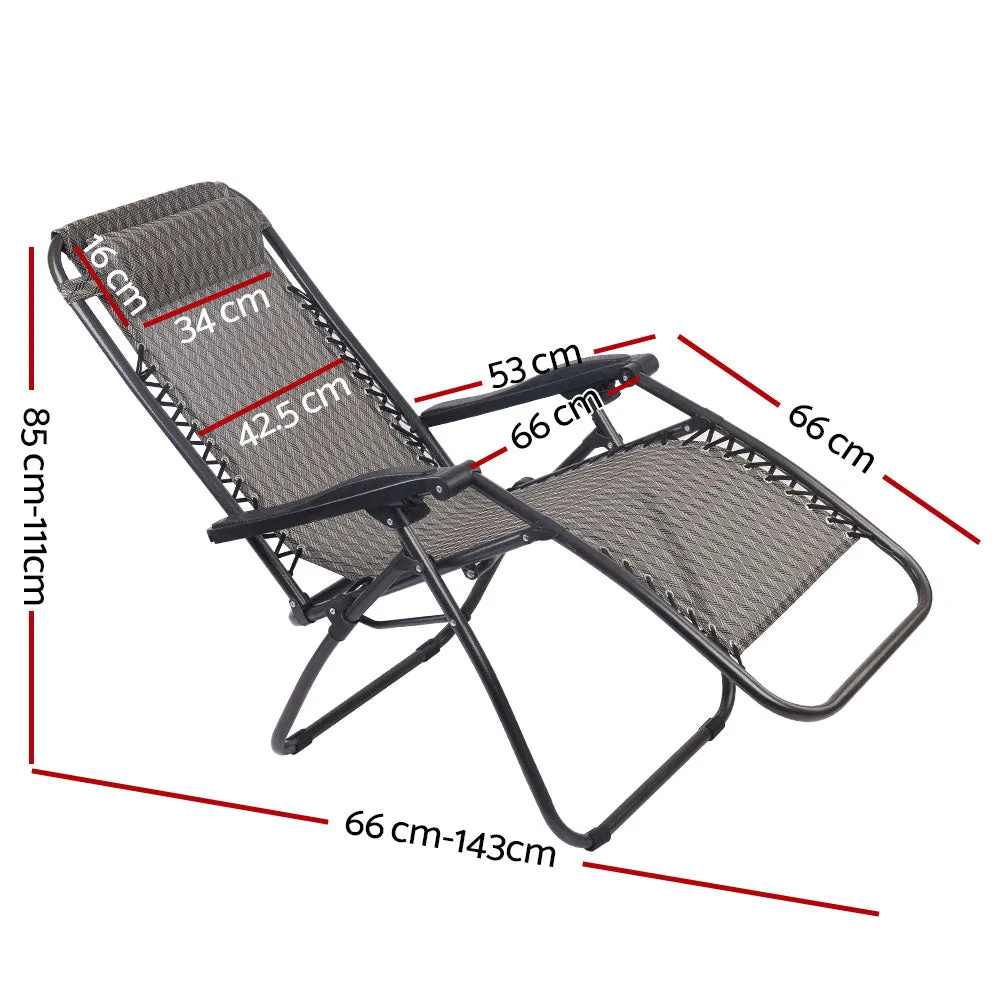 Loughton Zero Gravity Folding Recliner Outdoor Chair - Grey