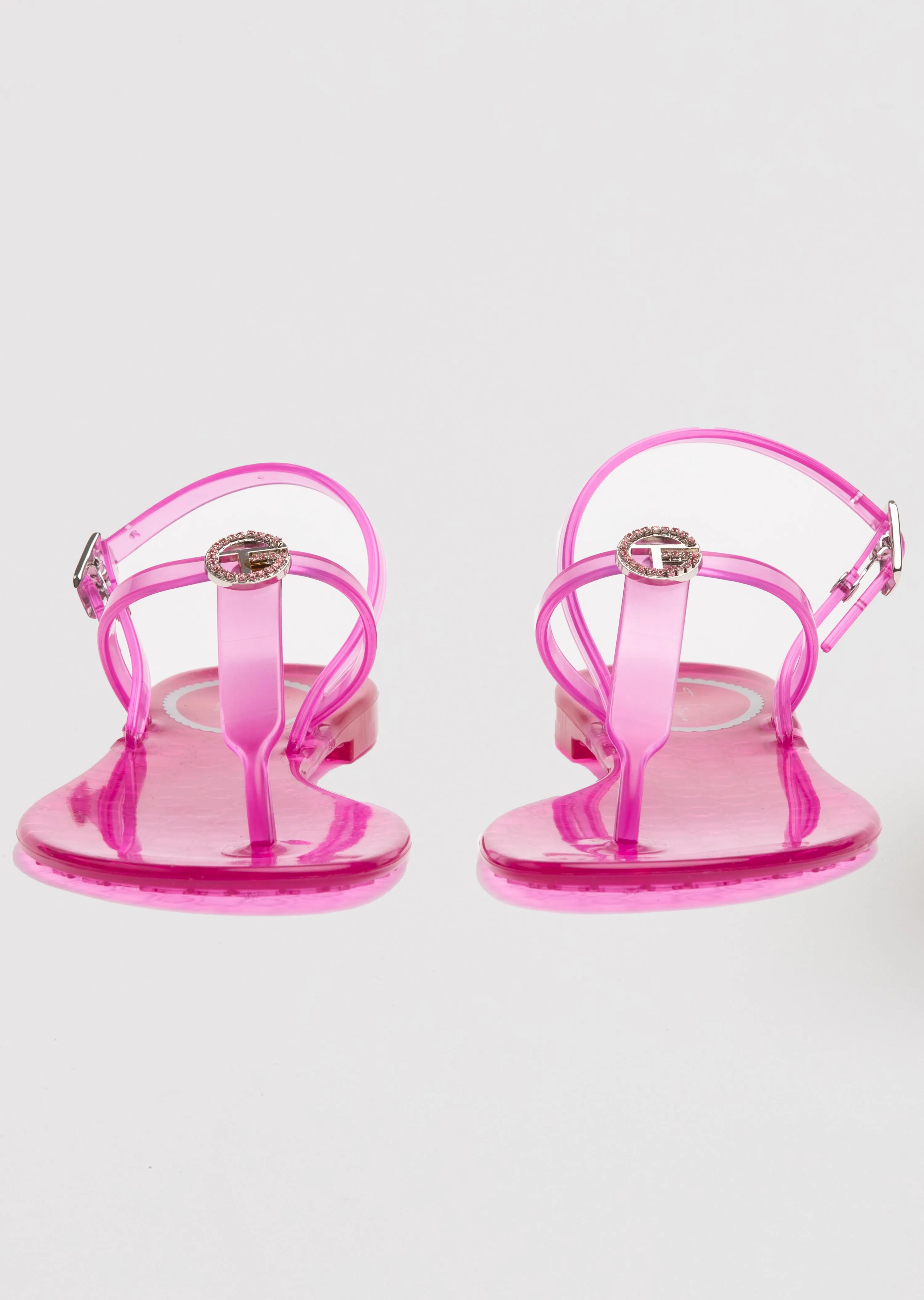 Lucia Jelly Sandals with Back Strap and Crystal Logo