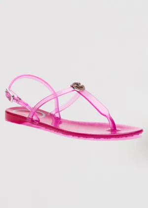 Lucia Jelly Sandals with Back Strap and Crystal Logo