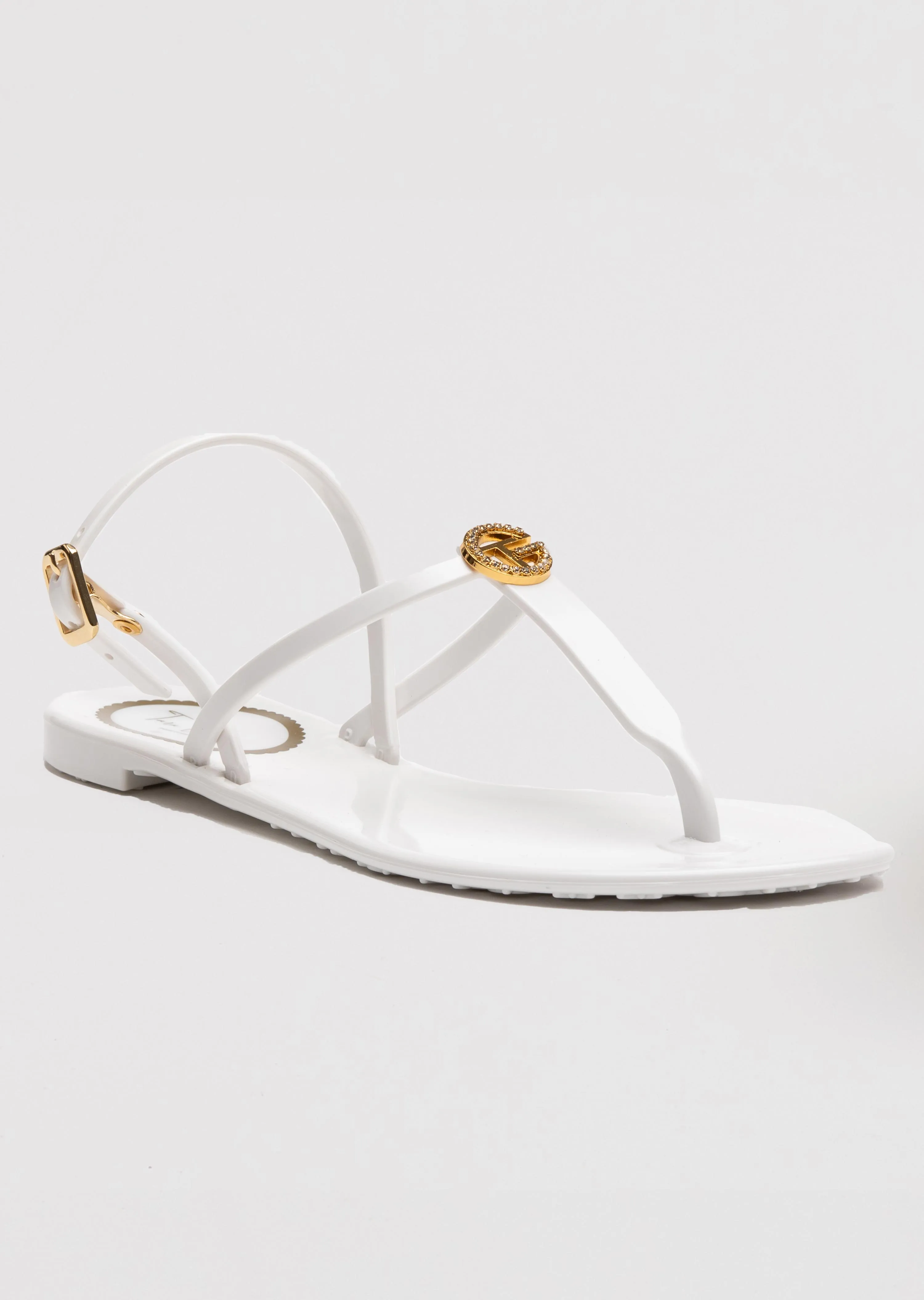 Lucia Jelly Sandals with Back Strap and Crystal Logo